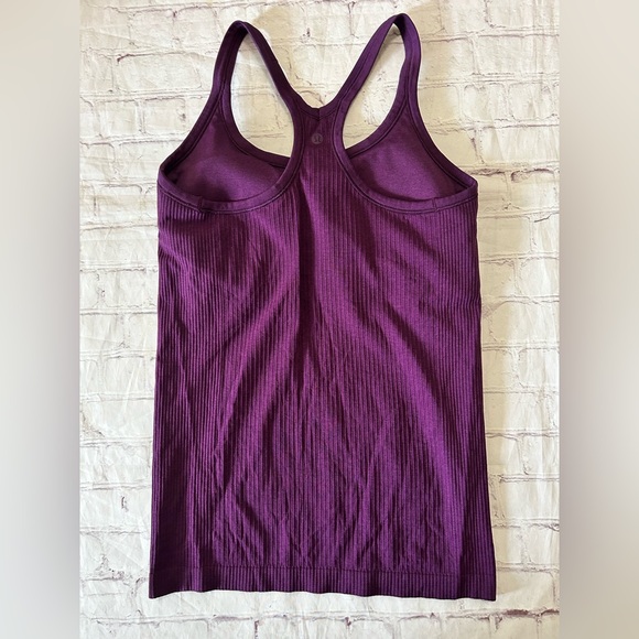 Lululemon Ebb To Street Ribbed Athletic Tank Top Built-in Bra 8 / Med Purple - Picture 3 of 5